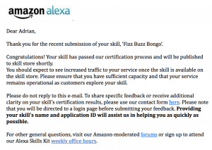 Alexa Certification EMail