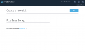 Alexa - Create Skill Screen 1