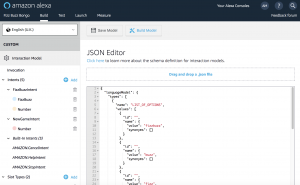 Alexa - Create Skill Screen - JSON