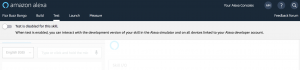 Alexa Console - Test Disabled
